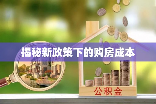 泰来揭秘新政策下的购房成本