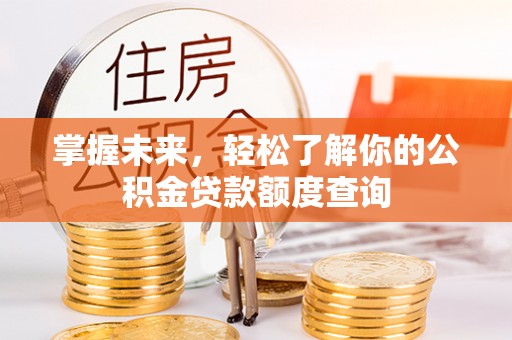 泰来掌握未来，轻松了解你的公积金贷款额度查询